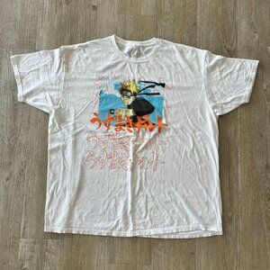 Unisex Naruto White Printed Tshirt - 2XL